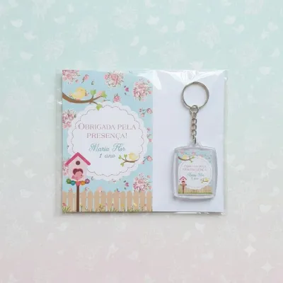 Chaveiro Personalizado Jardim Encantado Lembrancinha