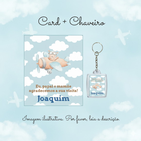 Chaveiro Personalizado Ursinho Aviador Lembrancinha