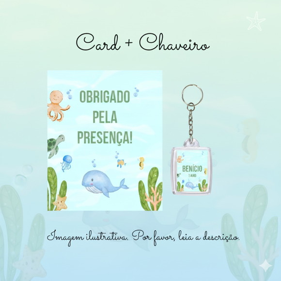 Chaveiro Personalizado Fundo do Mar Aquarela Lembrancinha