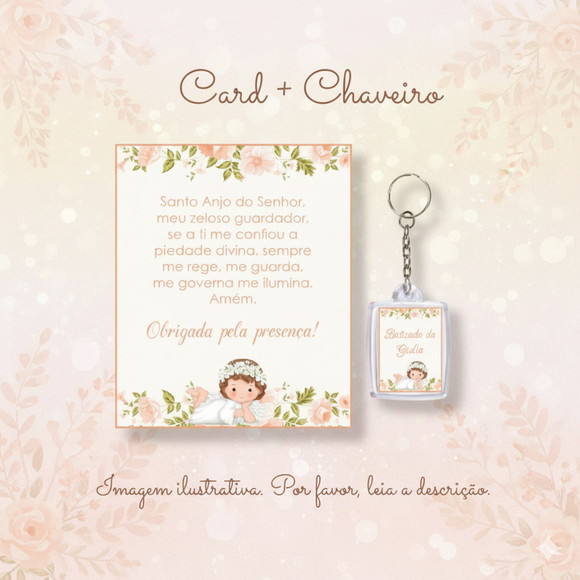 Chaveiro Personalizado Batizado Anjinha Lembrancinha