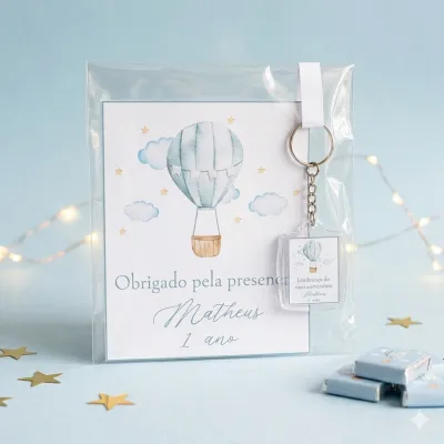 Chaveiro Personalizado Balão Aquarela Lembrancinha