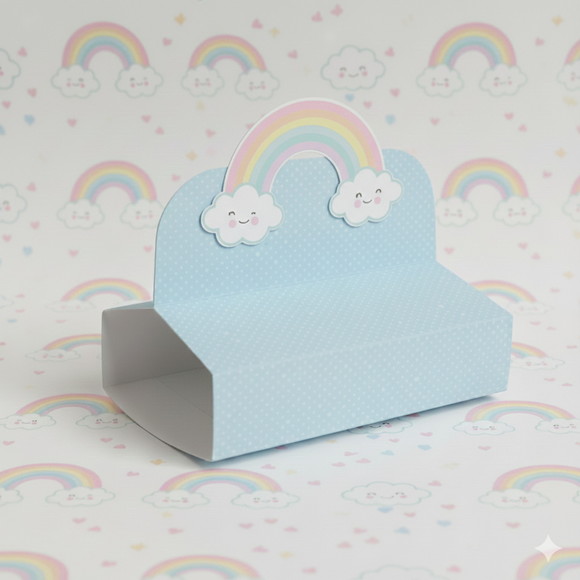 Porta Bis Duplo Personalizado Chuva de Amor Azul (20 Un)