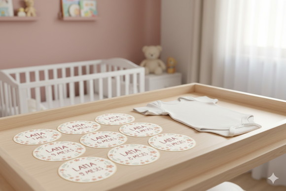 Kit Adesivo Mesversário Personalizado Floral com Nome