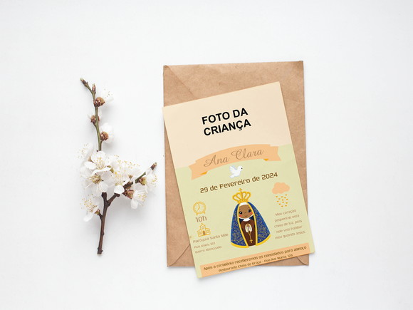 Convite Digital Personalizado Batizado Nossa Senhora
