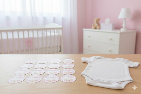 Kit Adesivo Mesversário Personalizado Ovelhinha Rosa