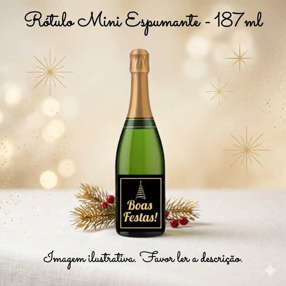 Rótulo Personalizado Mini Espumante Boas Festas