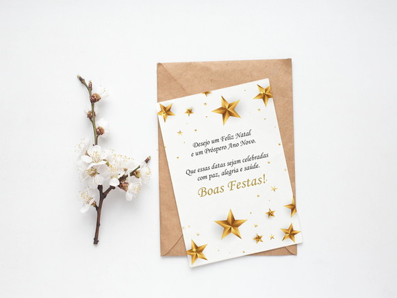 Cartão Digital Personalizado Boas Festas Minimalista