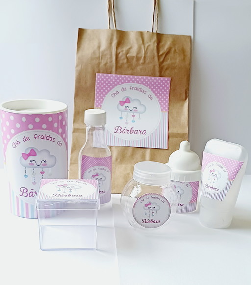 Kit Lembrancinha Personalizada Chá de Bebê Nuvem Rosa - Imagem 2