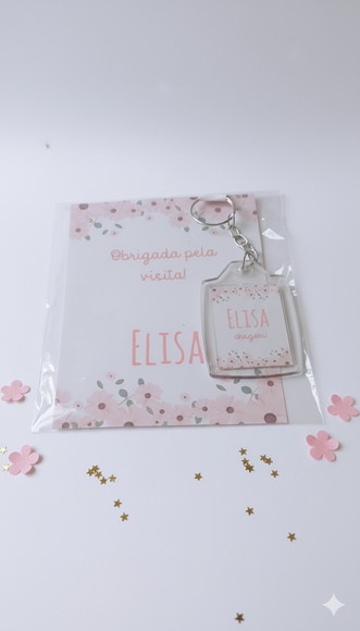 Chaveiro Personalizado Floral Lembrancinha Maternidade