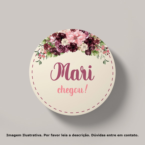 Tag Personalizada Maternidade Floral Marsala