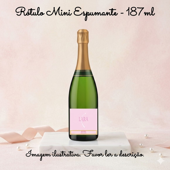 Rótulo Personalizado Mini Espumante Maternidade Rosa