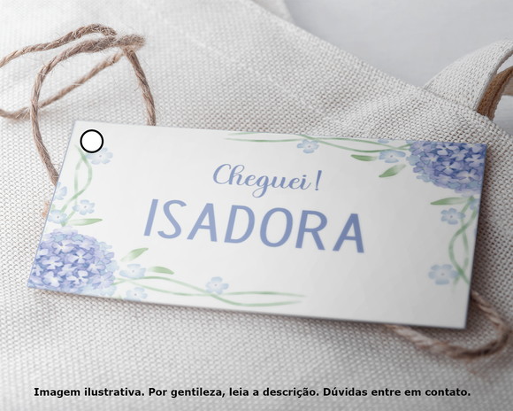 Tag Personalizada Maternidade Floral Azul