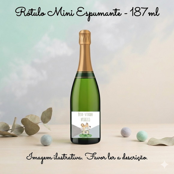 Rótulo Personalizado Mini Espumante Maternidade Safari