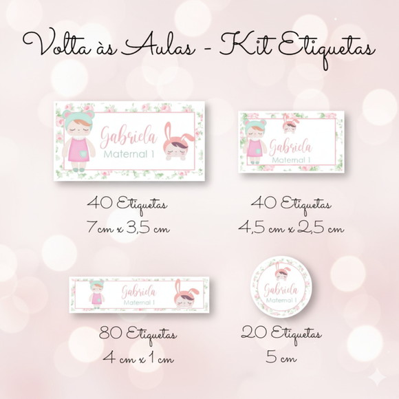 180 Etiquetas Escolares Personalizadas Metoo Doll