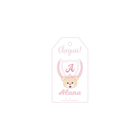 Tag Retangular Personalizada Maternidade Ursinha