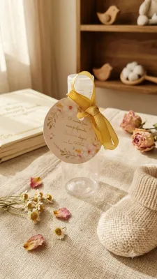 Lembrancinha Personalizada Maternidade Garrafinha 50 ml com Tag Floral