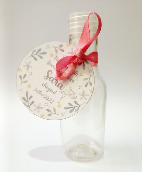 Garrafinha com Tag Personalizada Maternidade Floral