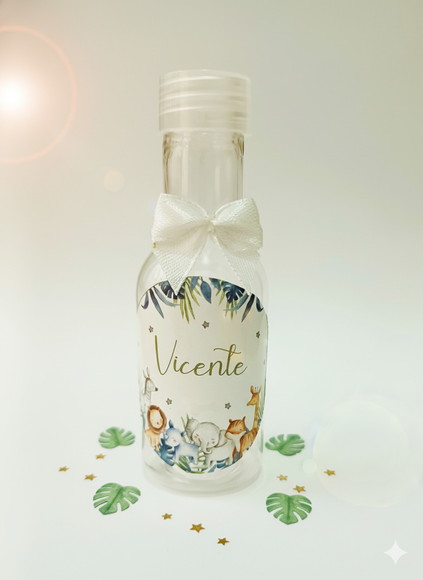 Lembrancinha Garrafinha Personalizada Safari Aquarela
