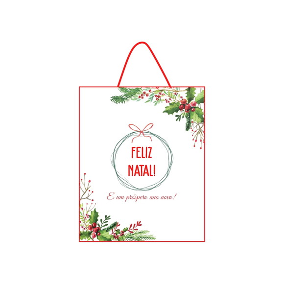 Sacolinha Personalizada Natal Clean - Lembrancinha - Tam P - Imagem 2