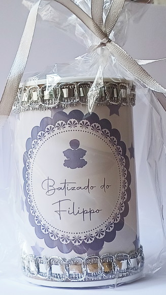 Cofrinho Personalizado Batizado Branco e Prata - Imagem 3