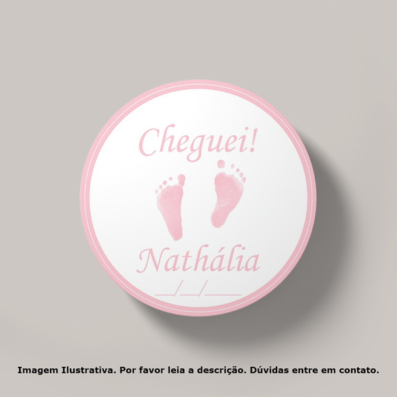 Tag Personalizada Redonda Pezinhos Rosa