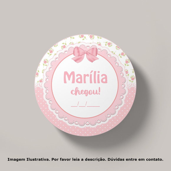 Tag Personalizada Maternidade Rosa Floral