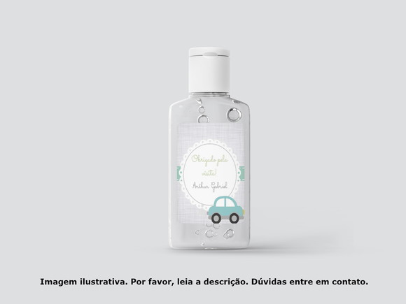 Adesivo Personalizado Frasco Álcool Gel Carrinho