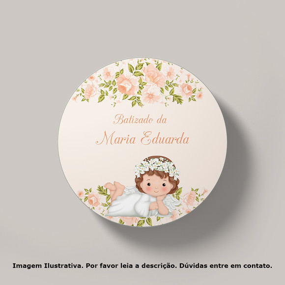 Tag Personalizada Batizado Anjinha