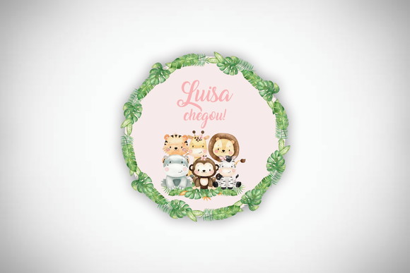 Tag Personalizada Maternidade Safari Baby Rosa