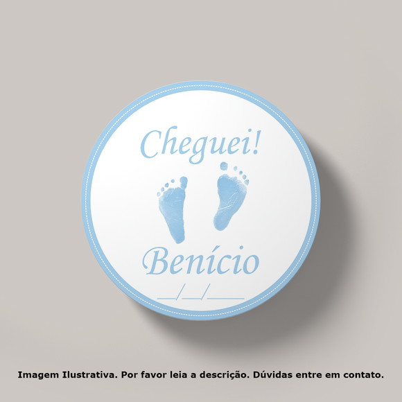 Tag Personalizada Redonda Pezinhos Azul