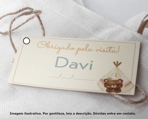 Tag Personalizada Ursinho Boho