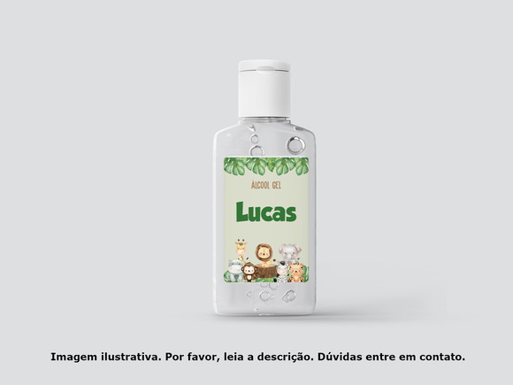 Etiqueta Personalizada Álcool Gel Safari Baby