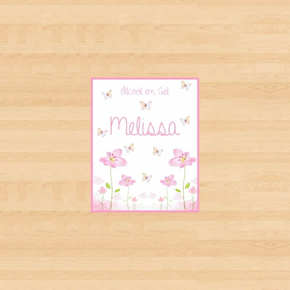 Rótulo Personalizado Frasco Álcool Jardim Floral - Imagem 2