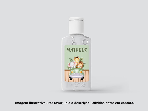 Rótulo Personalizado Frasco Álcool Safari Baby
