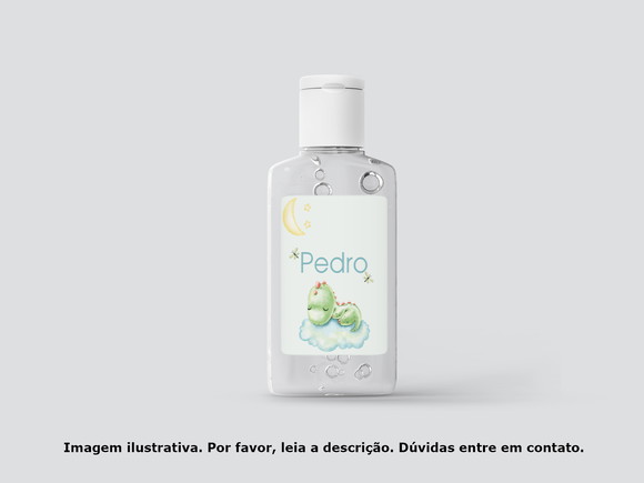 Rótulo Personalizado Frasco Álcool Gel Dino Baby