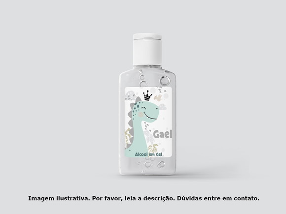 Rótulo Personalizado Frasco Álcool Gel Dinossauro