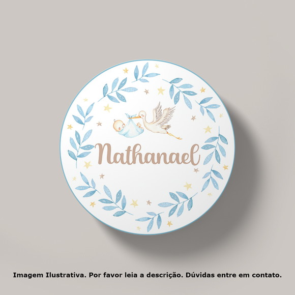 Tag Personalizada Cegonha Azul