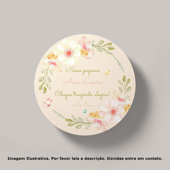 Tag Lembrancinha Personalizada Maternidade Flores
