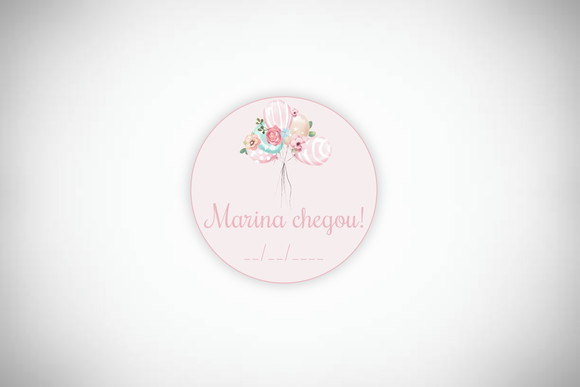 Tag Personalizada Balão Floral