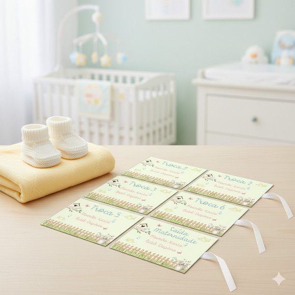 Kit Tag Troca Maternidade Personalizado Jardim