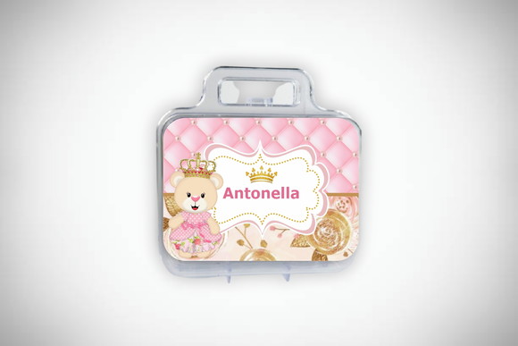 Adesivo Personalizado Maletinha Ursinha Princesa