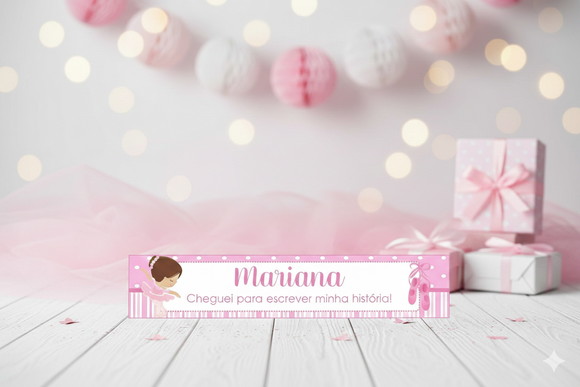 Adesivo Personalizado Lápis Maternidade Bailarina