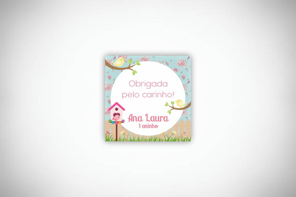 Tag Personalizada Quadrada Jardim Encantado