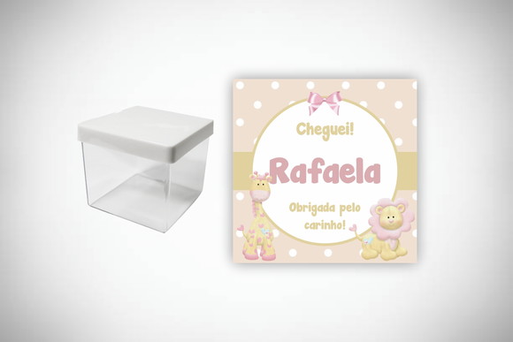 Adesivo Personalizado Caixa Acrílica Safari Rosa