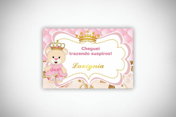 Tag Personalizada Suspiro Ursinha Princesa