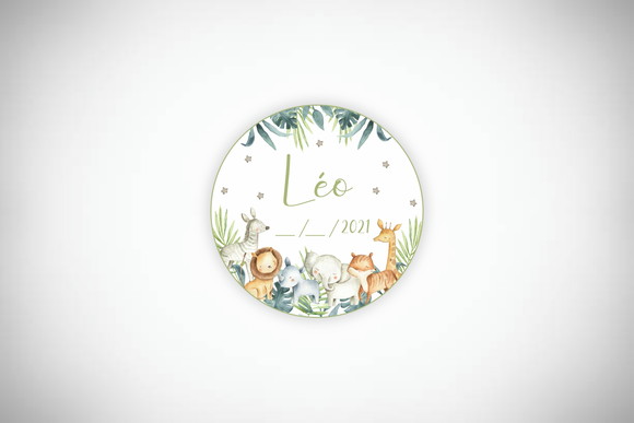 Tag Personalizada Safari Aquarela