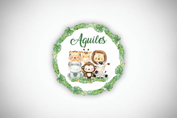 Tag Personalizada Maternidade Safari Baby Aquarela