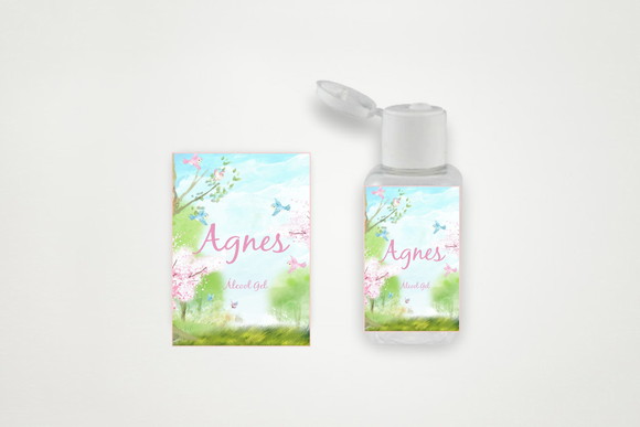 Rótulo Personalizado Frasco Álcool Gel Jardim Encantado