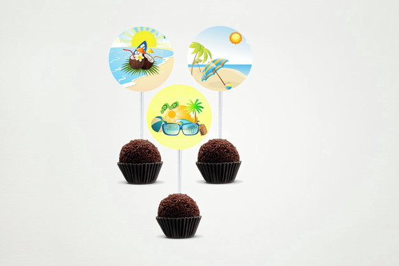 Topper para Docinho Personalizado Verão - Imagem 2