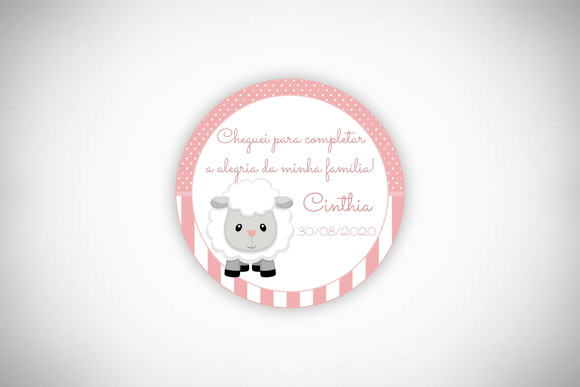 Tag Personalizada Ovelhinha Rosa